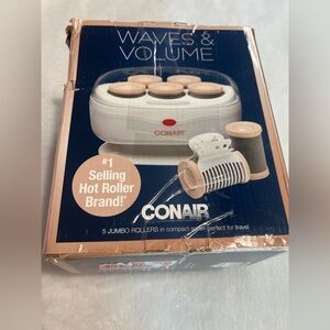 Conair Waves & Volume 5 Jumbo Hot 1 1/2 Inch Rollers W/5 Clips Compact Untested
